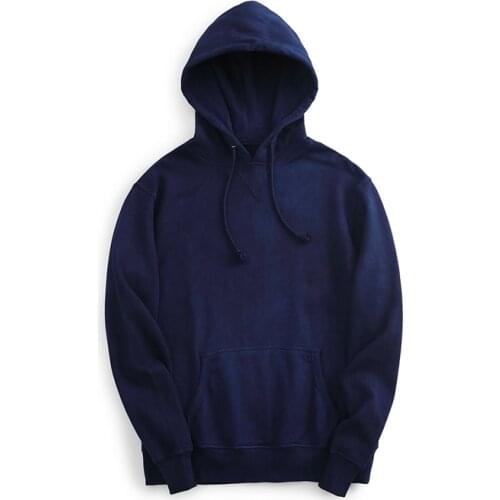 Akkad Kuti Fashion New Mens Hoodies Casual Indigo Retro Hooded Shirts with Large Pocket Spring / Autumn Long Sleeves Hoodie Men
