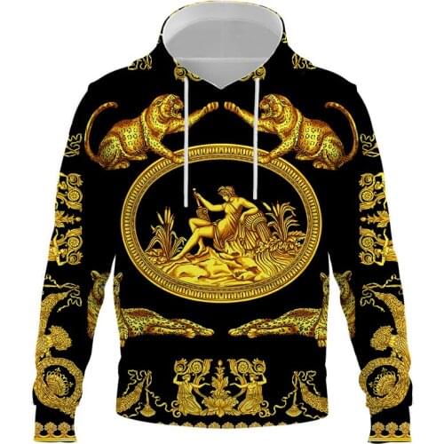 Men Woman Golden Leopard 3D print Hoodies Sweatshirts Fashion Hooded Hip Hop Mens Brand Hoodie luxury Streetwear dropshiping