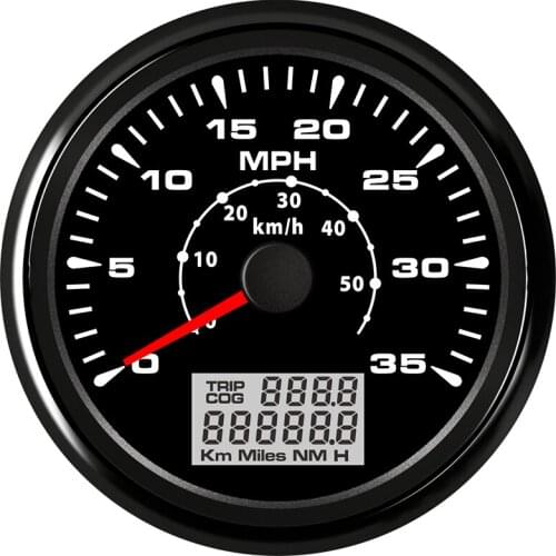 Universal 85 mm Car Speedometer GPS Odometers 0-35 mphs for Boat Motor 8 color Backlight with Speedometer sensor water-proof