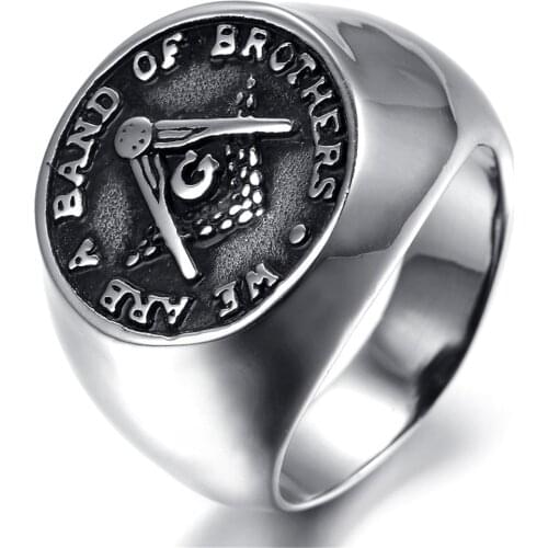Vintage Mens Round Freemason Mason Templar Masonic Ring US SIZE 7/8/9/10/11/12/13/14
