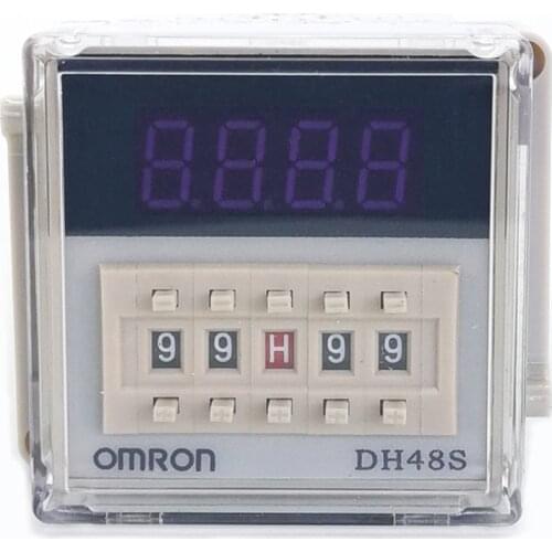 High Quality OMRON DH48S-2Z Timer Digital Time Relay 0.01s-99h99m Hours Time Delay Relay DC24V 12V 380V 110VAC with Socket Base