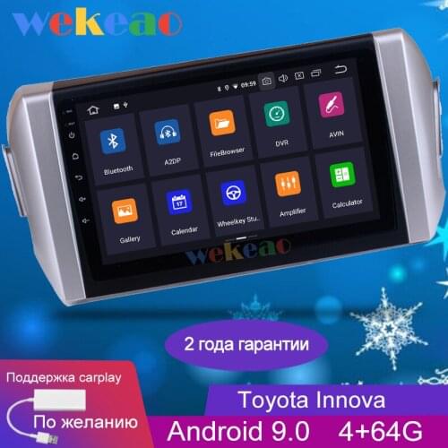 Wekeao Touch Screen 9'' 1 Din Android 9.0 Car Dvd Multimedia Player For Toyota Innova Car Radio GPS Navigation 2015+ Bluetooth