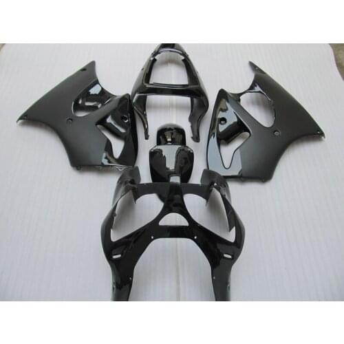 Motorcycle parts injection mold for Kawasaki ZX 6R 2000 2001 2002 fairing kit ZX6R 00 01 02 all black fairings set AA40