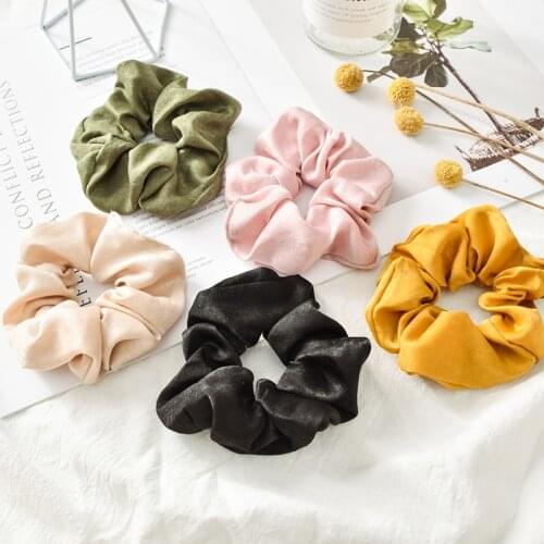 Woman Velvet Scrunchies Solid Hair Ring Ties For Girls Ponytail Holders Rubber Band Elastic Hairband Hair Accessories Headwear