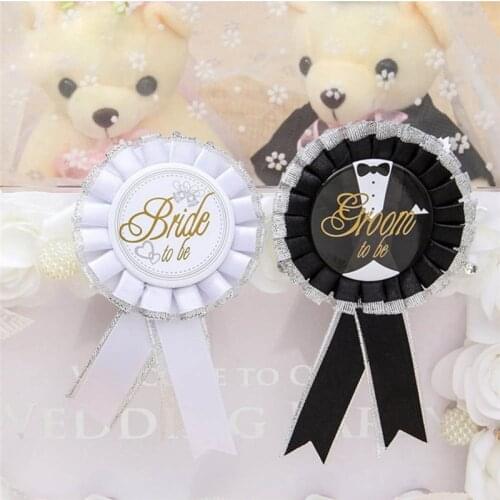 Team Bride To Be White Bride Black Groom Badge Just Merried Bridal Shower Hen Night Bachelorette Party Decor Wedding Decoration
