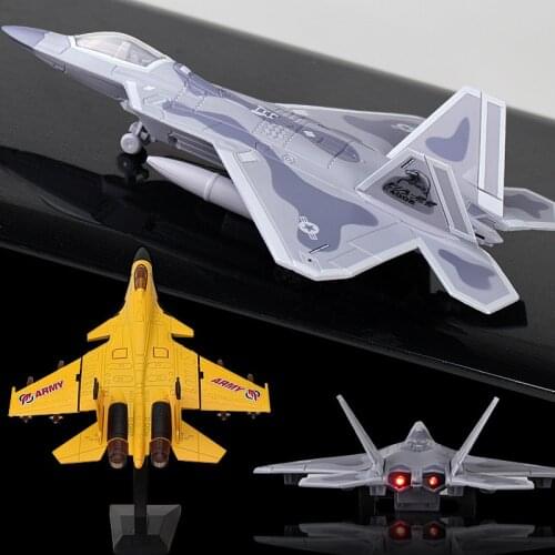 1:20 Mini Model Diecast Alloy Aircarft with Light Pull Back Fighter Fixed-wing glider Simulation Collection Toys for children
