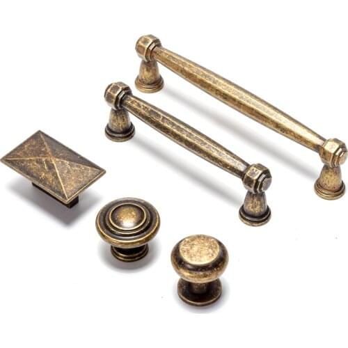 1PCS Zinc Alloy Old Bronze Classic Antique Cabinet Handles and Knobs Wardrobe Drawer Door Pulls Furniture Hardware
