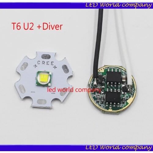 10W Cree XM-L T6 Cool White LED Light + DC 3.7V 2.5A XML LED Dimmer Driver DIY
