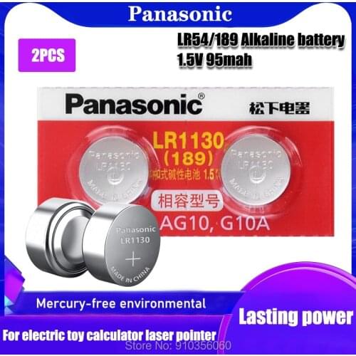 2pc 1.55v Panasonic AG10 LR1130 389 SR1130 Button Batteries 189 LR54 Cell Coin Alkaline Battery SR54 389 189 For Watch Computers