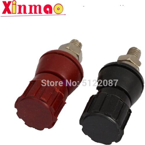 2pcs red black 5MM Copper Posts Terminal Blocks Power Supply Terminals Welding Machine Inverter Post Connector JS107