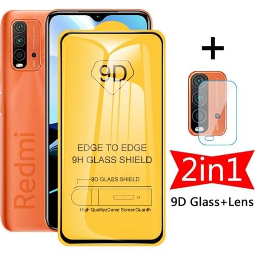 2 in 1 Tempered Glass for Xiaomi Redmi 9T Note 9T 5G Camera Lens 9D Full Glue Screen Protector Protective Glass Tamper Film Glas