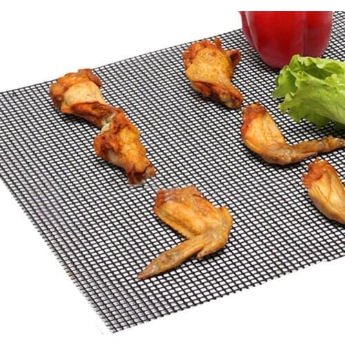 3Pcs Non-stick BBQ Grill Mat Mesh Reusable Barbecue Net Baking Mat Grilling Sheet Heat Resistance Picnic Cooking BBQ Accessories