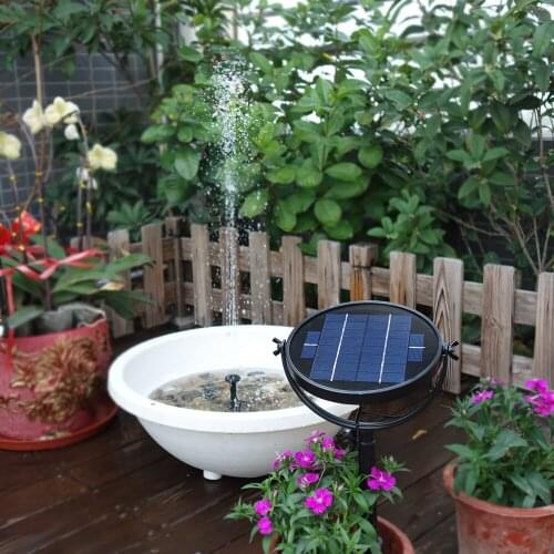 9V 3W Solar Panel Water Pump Solar Powered Fountain Submersible Brushless Water Pump Kit for Bird Bath Pond Pull 190L/H 170cm