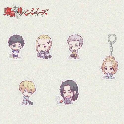 Anime Tokyo Revengers Sano Manjiro Hanagaki Takemichi Pendant Acrylic Keychain Bag Charm Keyring Cosplay Cartoon Pajamas Series