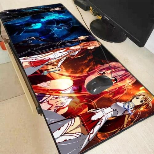 Mairuige Sword Art Online Anime Large Gaming Mouse Pad Locking Edge Mouse Mat Gaming Mouse Anti-slip Mousepad for Game Laptop PC