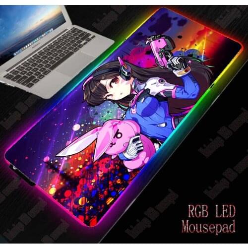 40*90cm Mairuige Anime Girl Large RGB Non-slip LED Mouse Pad Gaming Accessories Laptop PC Mousepad XXL Keyboard Desk Mat