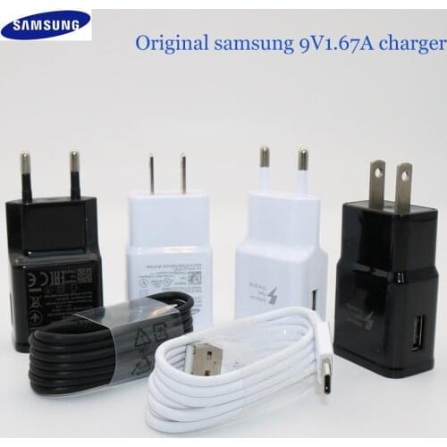 Samsung S10 S8 S9 Plus Fast Charger Power Adapter 9V1.67A Quick Charge Type C Cable for Galaxy A90 A80 A70 A60 A50 A30 Note 8 9