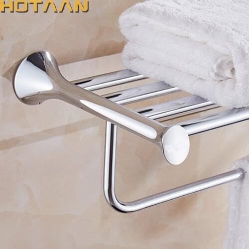Bathroom Towel Holder Bathroom Organizer Stainless Steel Wall-mounted Towel Rack Home Hotel Wall Shelf Hardware Accessory