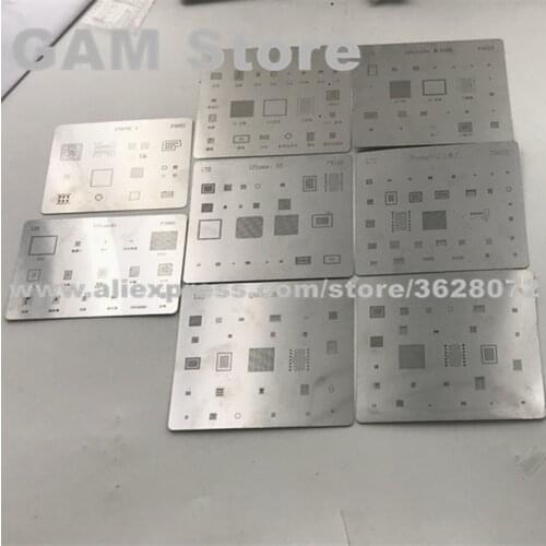 For iPhone 4 4S 5 5S SE 6 6S 6SPlus BGA Stencil CPU Nand Flash Power wifi Touch IC Reballing Pins Heating Template 8pcs/set