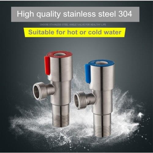 G1/2(4′) Stainless Steel 304 Explosion-proof Angle Valve Bathroom Washing Room Toilet Kitchen Sink Stop Water Faucet Inlet Valve