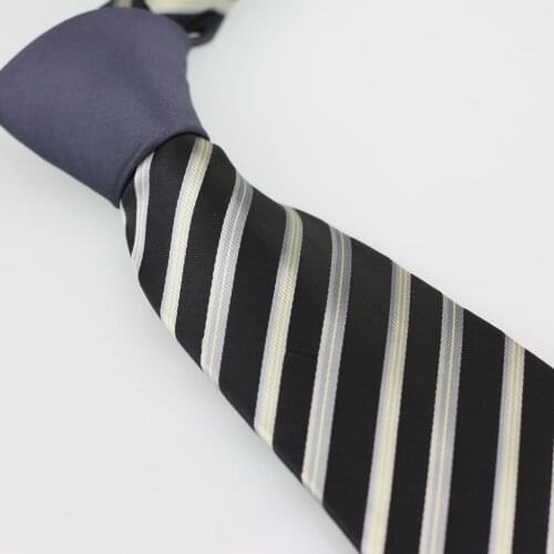 YIBEI Coachella Ties Gray Knot Contrast Black Silver Stripe Necktie Unique Men Handmade Mens Neck Tie Formal for dress Wedding