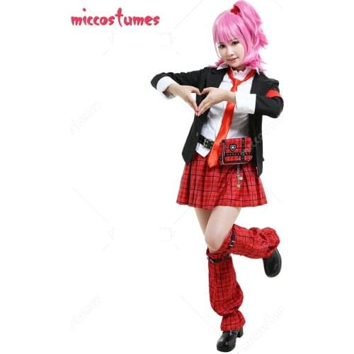 Amu Hinamori JK Uniform Set Cosplay Costume Outfit with Belt Waist Bag Leg Covers Arm Accessories Tie Headdresses