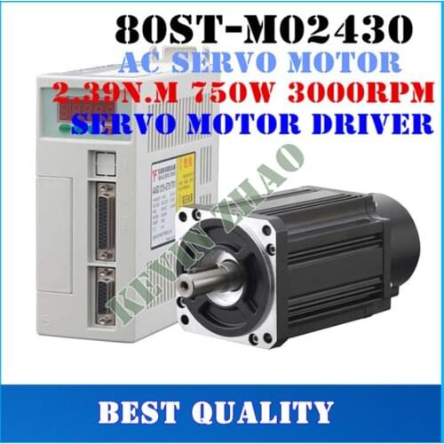 Best price great quality Servo motor set 2.39N.M 750W 3000RPM 80ST AC Servo Motor 80ST-M02430 + Matched Servo Driver