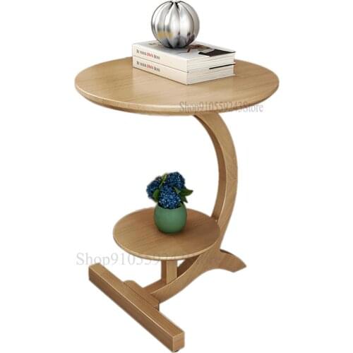 Solid Wood Side A Few Corners A Modern Minimalist Small Coffee Table Living Room Sofa Side Table Creative Removable Small Round