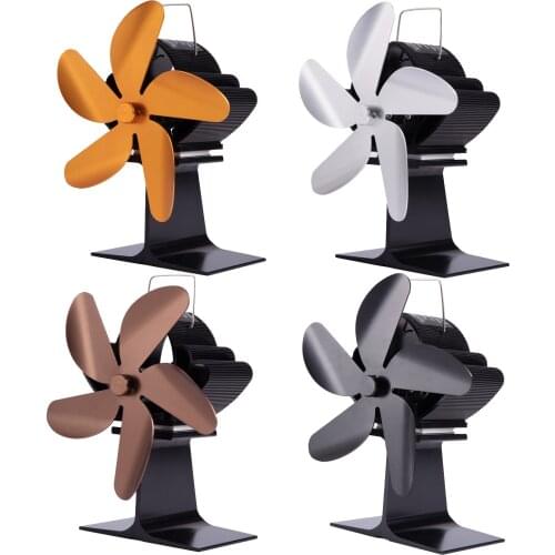 Upgraded 4Blade Fireplace Fan Heat Powered Stove Fan for Wood/Log