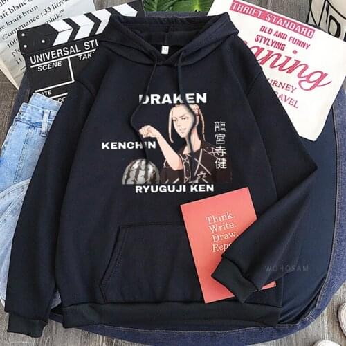 Fashion Japan Anime Cool Mens Ken Ryuuguuji Tokyo Revengers Hoodies Pullover Harajuku Winter Casual Oversized Sweatshirt Top
