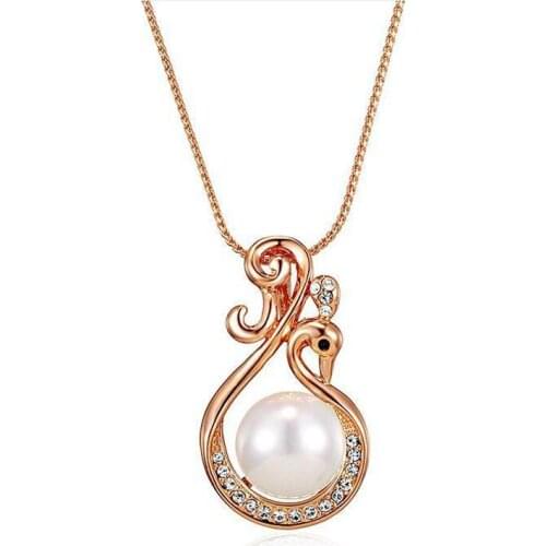 Fashion jewelry swan pearl necklace for Mothers day gift