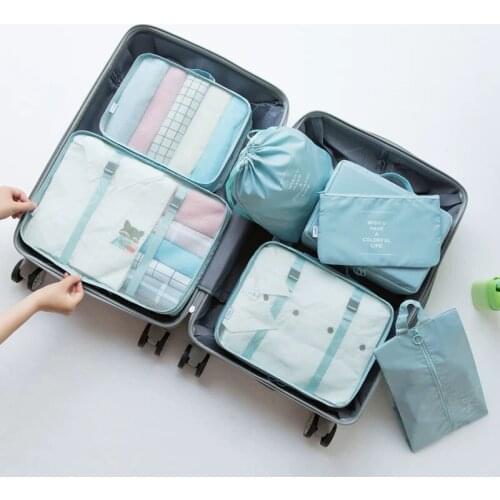Luggage Packing Organizer Set Travel Mesh Bag In Bag Luggage Organizer Packing Cosmetic Bag Organizer for Clothing