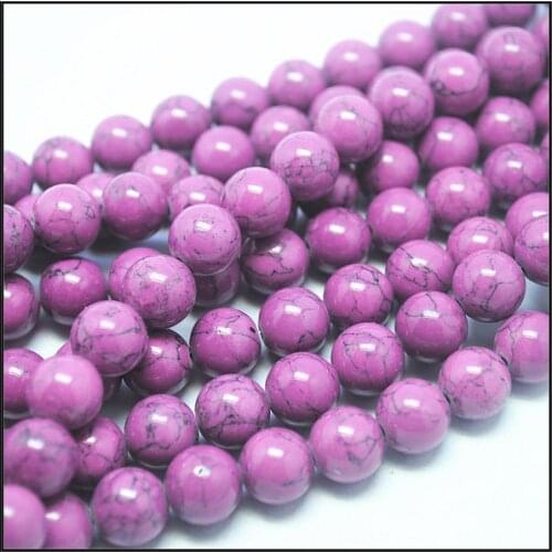 Wholesale purple turquoisee apacers beads accessories round ball shape size 4mm 6mm 8mm 10mm 12mm
