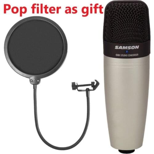 Original Samson C01 with pop filter Large diaphragm studio condenser microphone professional for recording