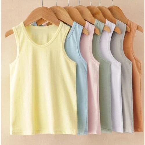 2-10 Years Summer Baby Boys Vests T-shirts Children Thin Vest Top Girls Undershirts Tops Summer Singlet Teenager Tanks