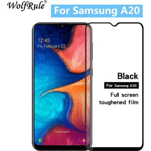 2PCS For Tempered Glass Samsung Galaxy A20 Glass Full Cover Glue Screen Protector For Samsung A20 SM-A205F/DS A205F Phone Film