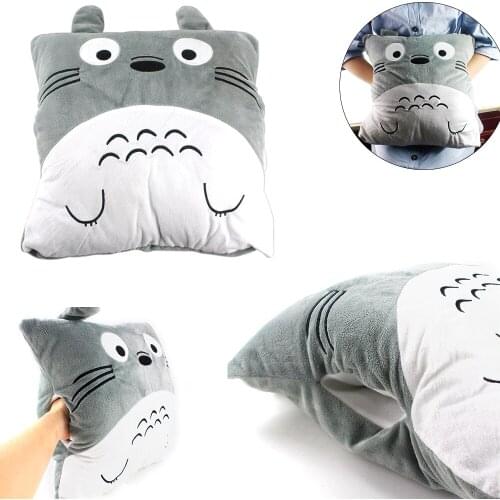 Totoro Plush Pillow Multifunction Throw Pillow Totoro Hand Warm Pillow Cushion Stuffed Anime Figure 42cm