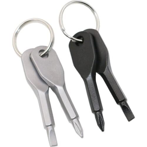 Precision cast steel portable multi-function key chain with screwdriver outdoor scewdriver bit key type scewdriver