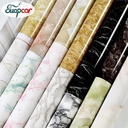 Modern Marble Self Adhesive Wallpaper Kitchen Cupboard Vinyl Contact Paper Furniture Table Shelf Drawer Waterproof Wall Stickers
