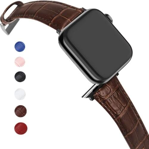 Leather strap for apple watch 6 44mm 40mm band wrist for iWatch Series 6 5 4 3 42mm 38mm bands Leather bracelet men women correa