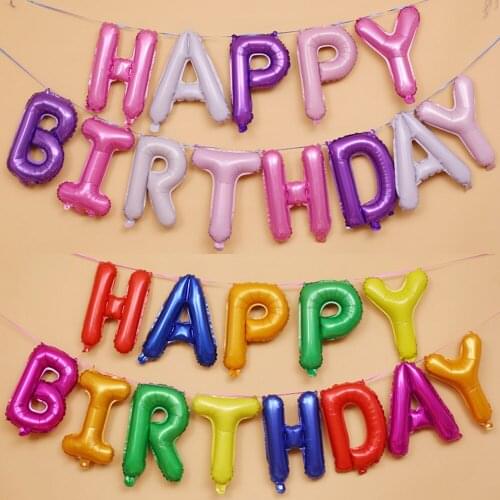 Happy Birthday balloon air Letters Alphabe Rose Gold foil balloons kids toy wedding party birthday helium globos party baloon