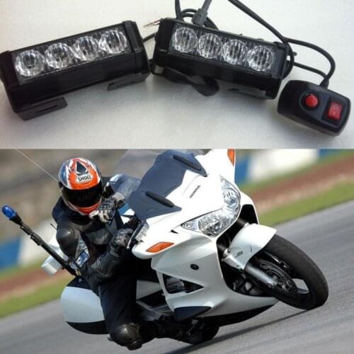 12v Led Motorcycle headlight 2x 4 led strobe Turn signal Police Moto DRL Daytime driving flasher light Rear tail Caution light