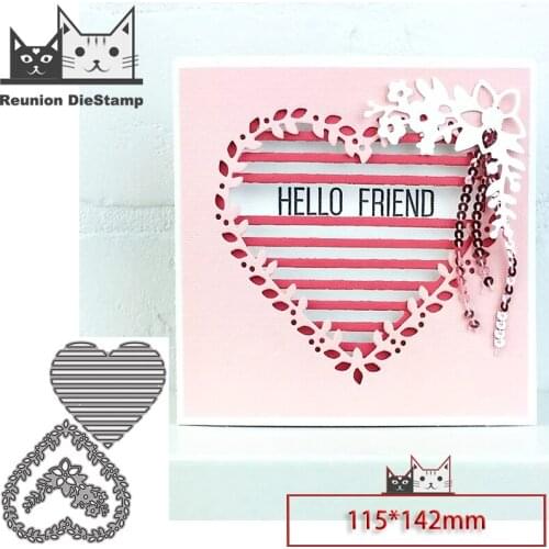 Reunion New Design Craft Metal Die Heart Shaped Lace Cutting Die Scrapbooking Album DIY Paper Card Embossing Stencils Molds