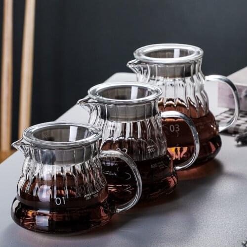 300ml/500ml/700ml High Temperature Coffee Maker Hand Coffee Maker Coffee Filter Cup Coffee Set Coffee Sharing Pot