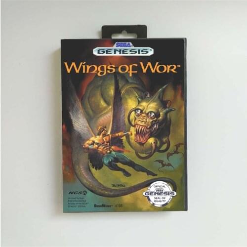 Wings of Wor - USA Cover With Retail Box 16 Bit MD Game Card for Sega Megadrive Genesis Video Game Console