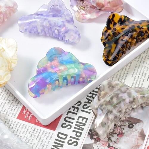 Hair Claw For Women Leopard Pattern Acetate Sheet Hair Clips Crab Ponytail Holder Bath Hairpins Hair Clamps Hair Accessories