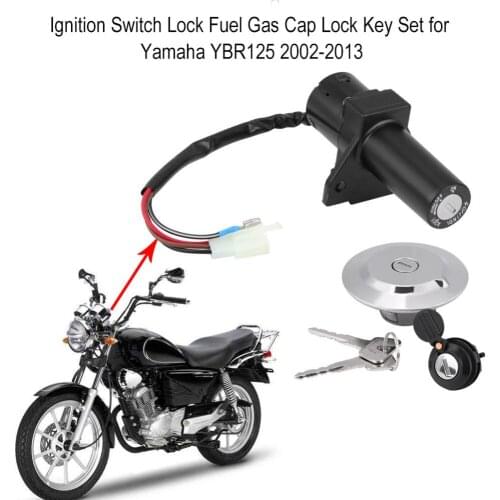 Motorcycle Scooter Ignition Switch Lock Fuel Gas Cap Lock Key Set for Yamaha YBR125 2002-2013