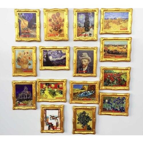 BABELEMI 15pcs Netherlands Van Goghs Paintings Crafts Fridge Magnets Souvenir Refrigerator Magnetic Stickers Home Decoration