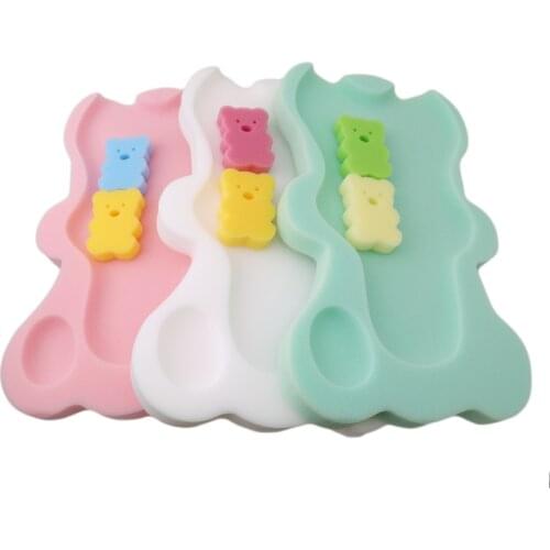 2019 Baby Shower Bath Sponge Seat Cute Anti-Slip Foam pad Mat Body Support Safety kids Soft Cushion Sponge baby Holder