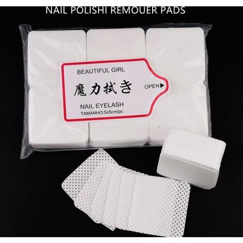 300pcs/pack Gel Nail Polish Remove Cotton Lint-Free Nail Polish Remover Cotton Pads Wipes Nails Napkins Nail Art Tools